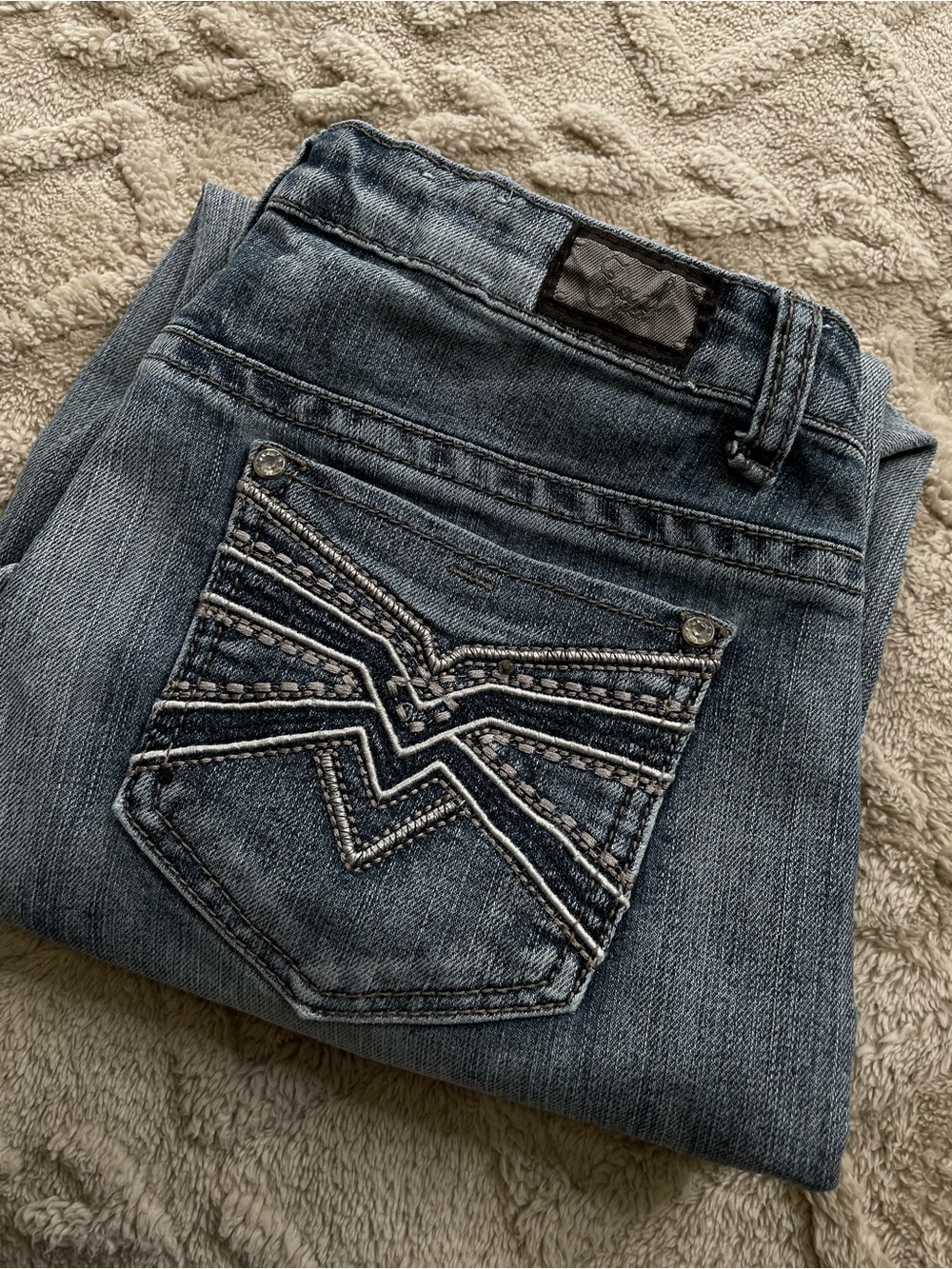 Earl Jeans Light Blue Rolled Hem Cropped Denim Jeans Capris Size 8